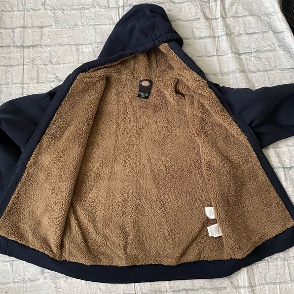 Dickies men XL Cotton blend sherpa lined full zip midweight hooded jacket - Picture 7 of 11